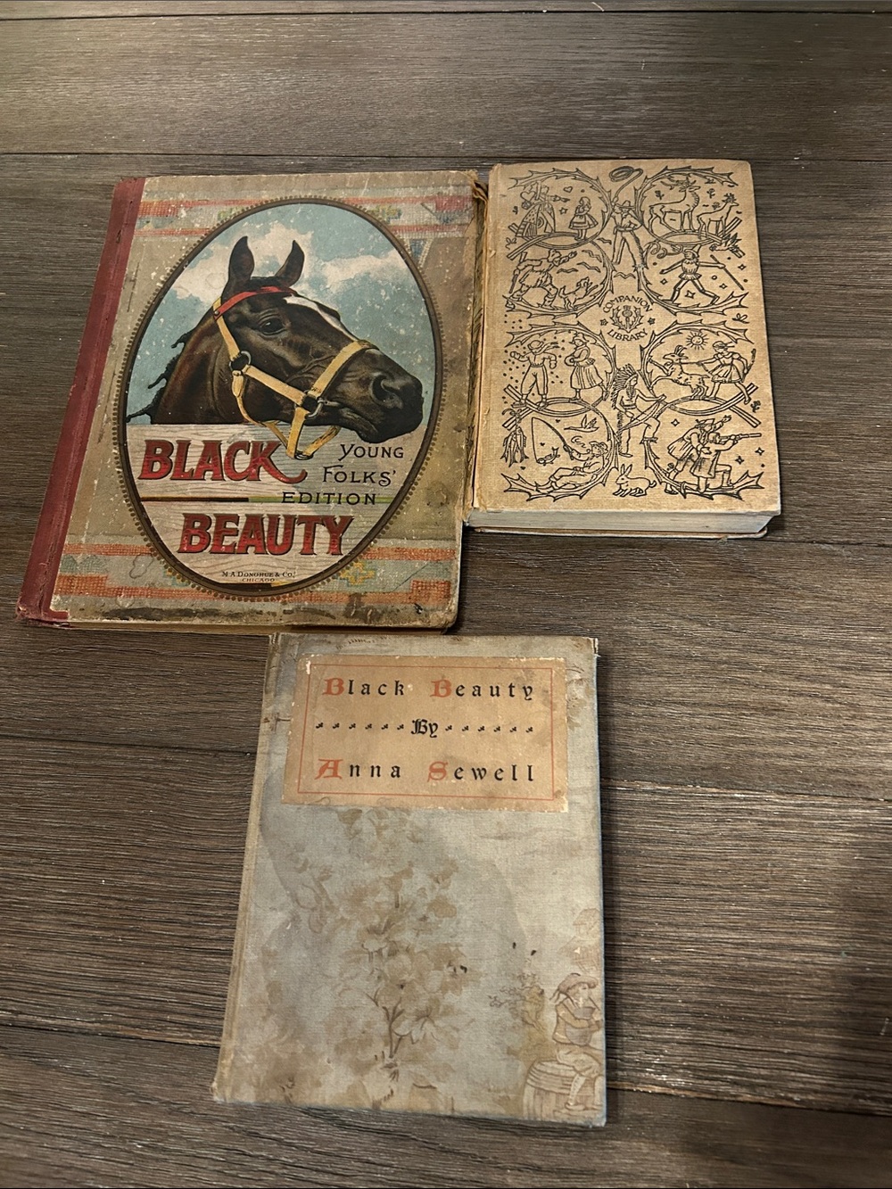 Antiquarian book bundle Black Beauty Anna Sewell 3 antique books please read